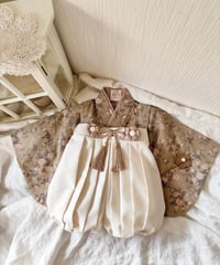 retro baby hakama waist flower 《antique rose×natural white》