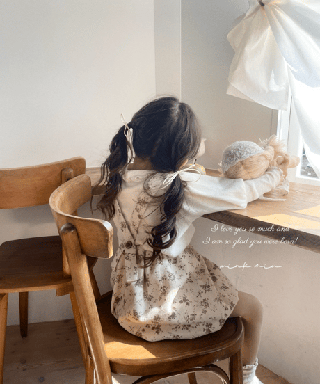 balloon apron onepiece《antique flower》