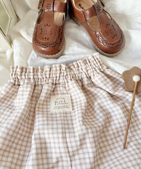 balloon pumpkin pants《natural plaid》