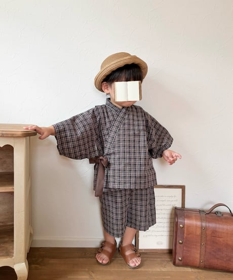 retro kids jinbei《retro tartan》