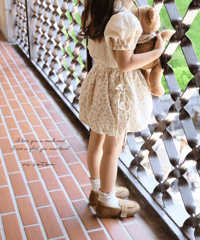 side lace up balloon skirt《french flower》