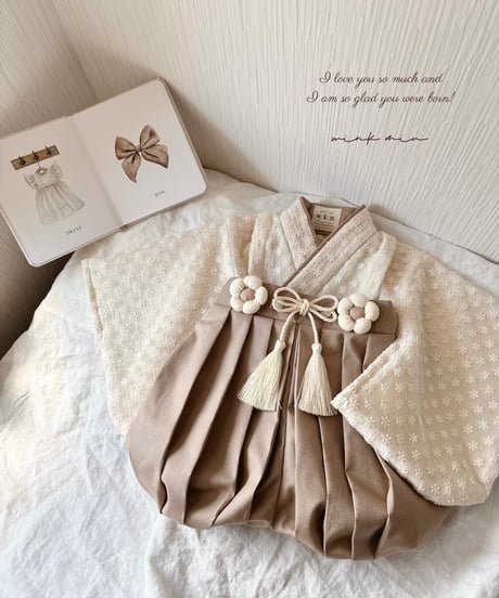 retro baby hakama waist flower 《organdy flower×biscuit moca》