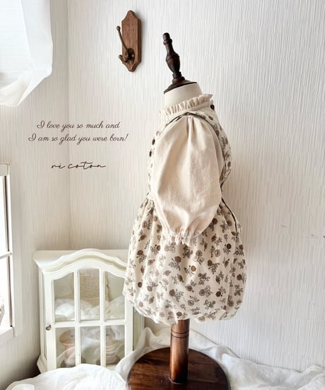 balloon apron onepiece《corduroy retro flower》