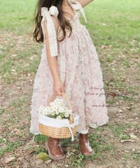 pinky flower tulle dress