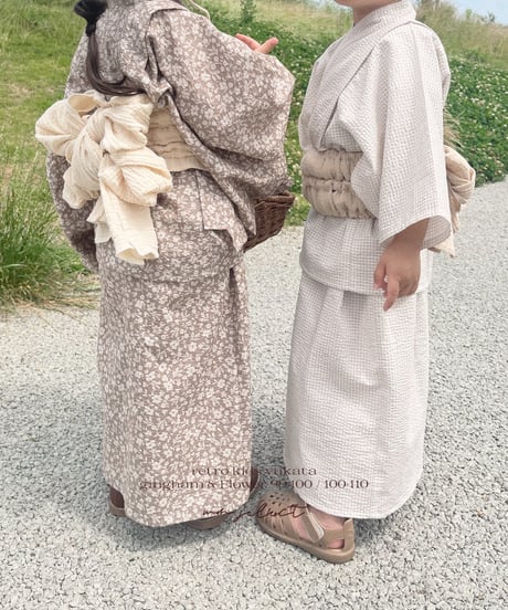 retro kids yukata (gingham)