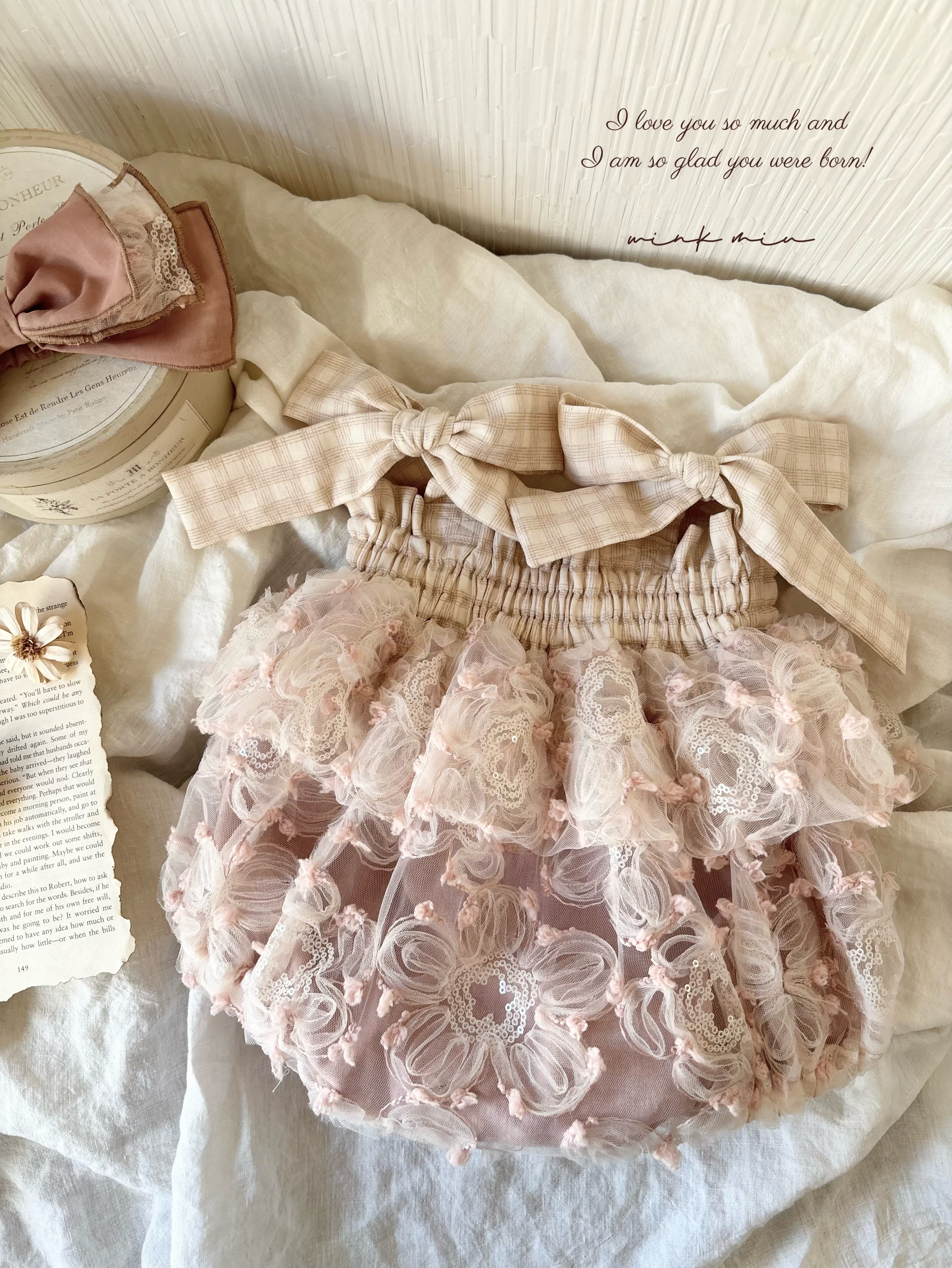 着物・セレモニードレス winkmiu pinky flower tulle rompers dress original
