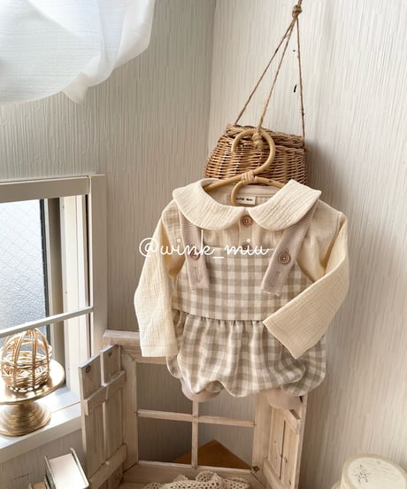 round collar w gauze tops 《long sleeve》