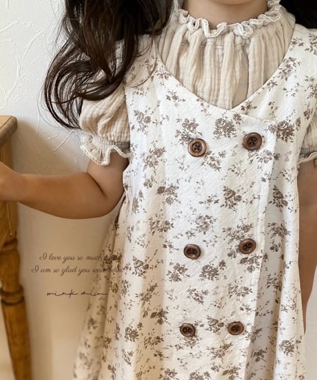 【ラスト販売】antique flower vest onepiece