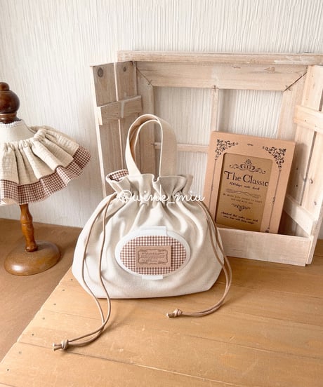 baby's napkin pouch (canvas & french gingham)