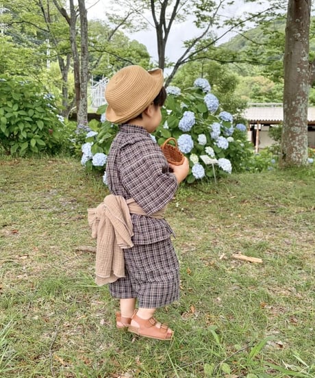 retro kids jinbei《retro tartan》