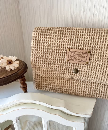 maternal and child health handbook case 《large / cafe au lait & gingham plaid》