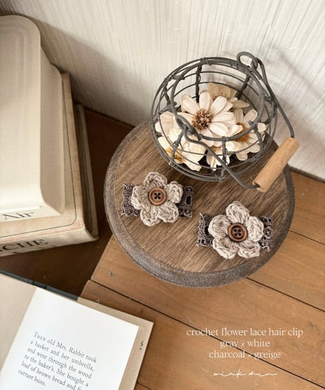 crochet flower lace hair clip
