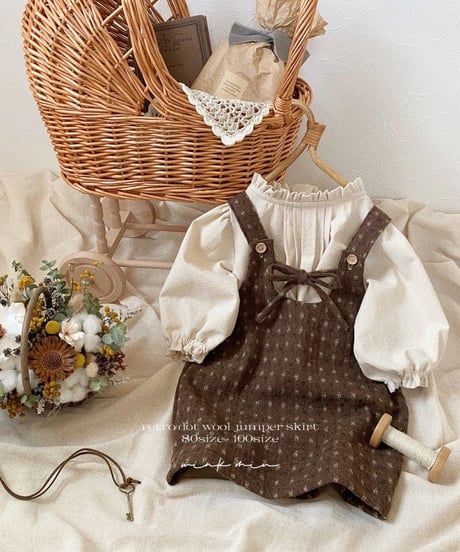 retro dot wool jumper skirt