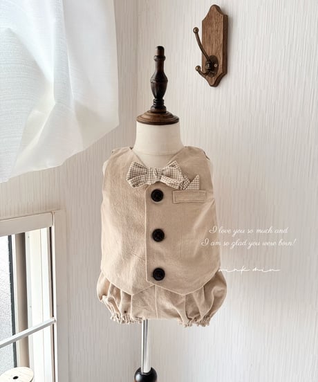 vintage like vest suit《pumpkin pants》