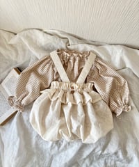 frill waist balloon pumpkin salopette《cotton lace flower》