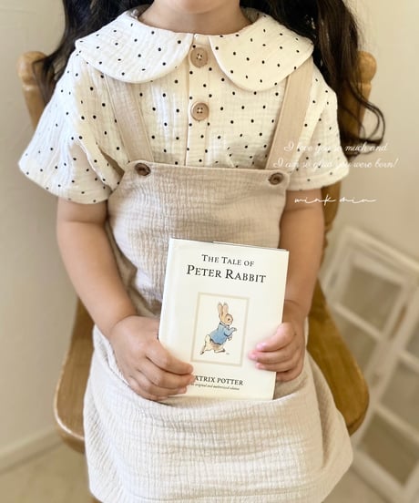 round collar w gauze tops《dot/short sleeve》