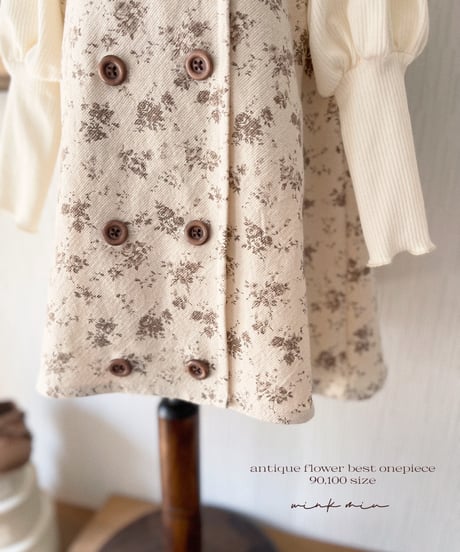 【ラスト販売】antique flower vest onepiece