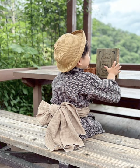 retro kids jinbei《retro tartan》