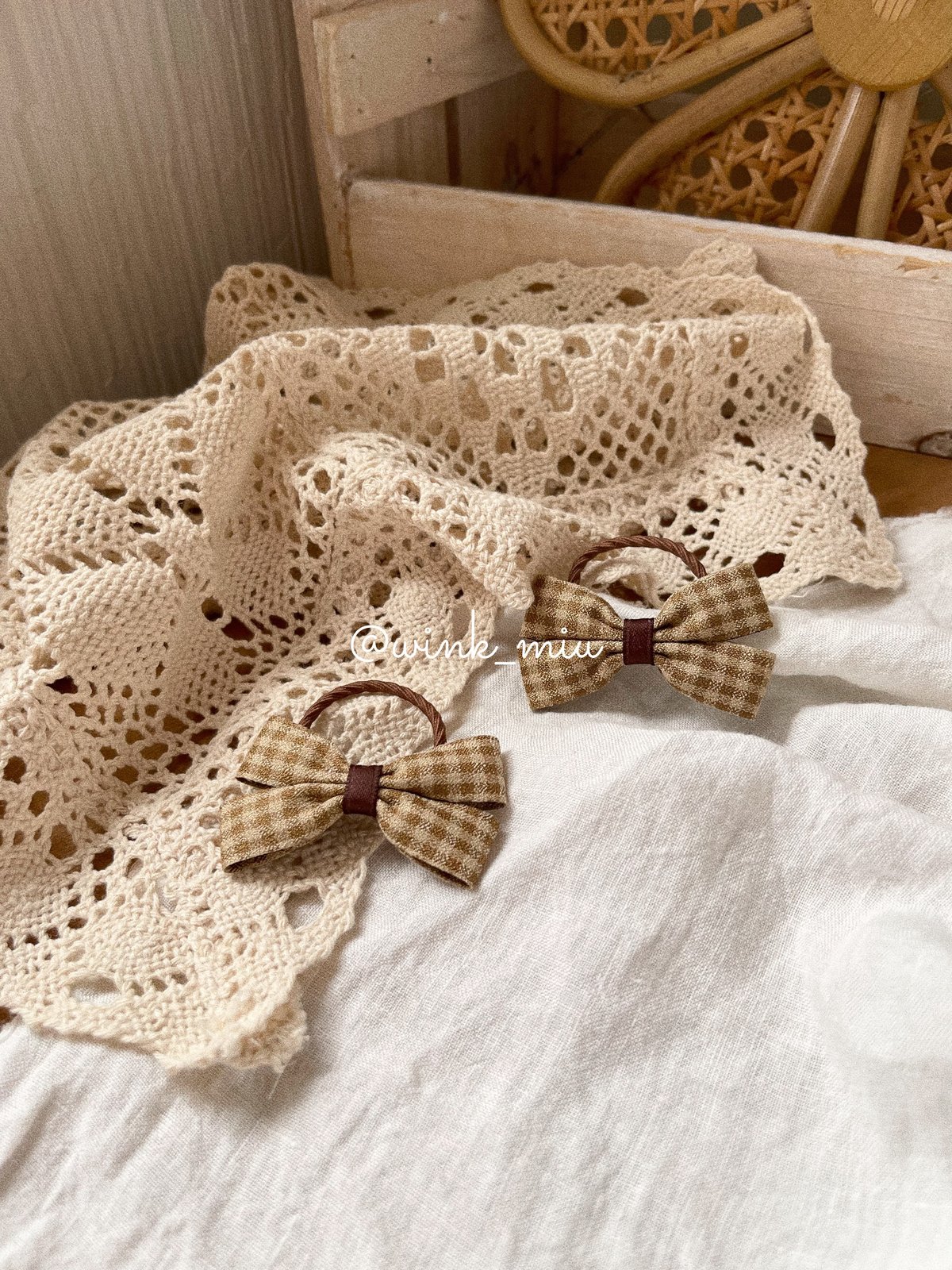 ギンガムチェックダブルリボンヘアゴム | wink miu 