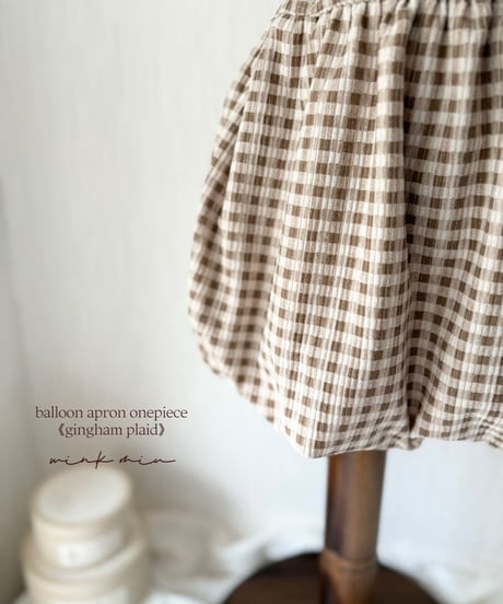 balloon apron onepiece《gingham plaid》