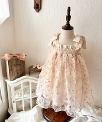 pinky flower tulle dress