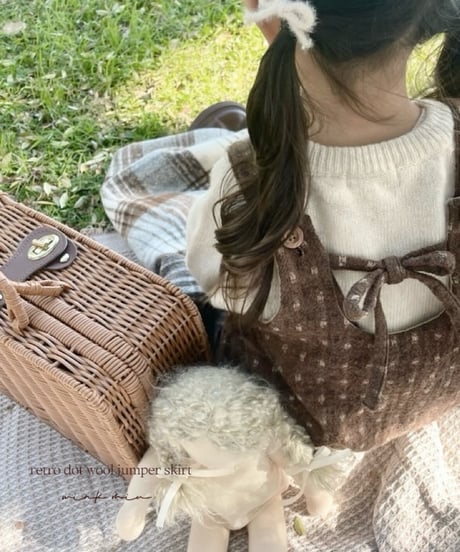 retro dot wool jumper skirt
