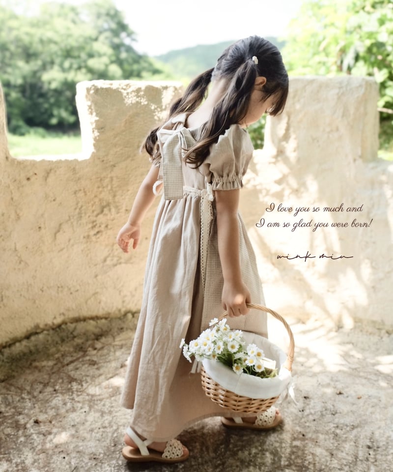 ワンピース papier Apron/white ワンピース papier Apron/white