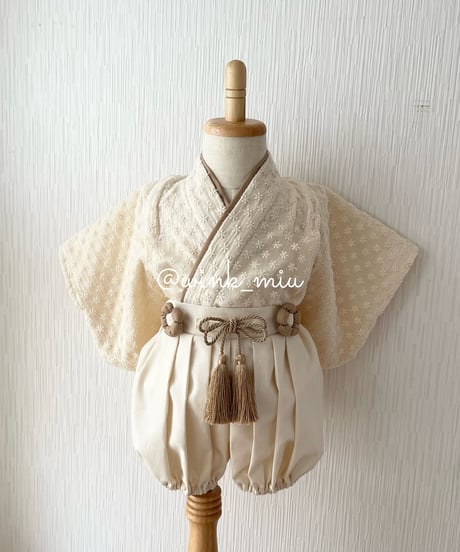 retro baby hakama waist flower 《organdy flower×natural white》