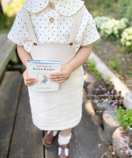 round collar w gauze tops《dot/short sleeve》