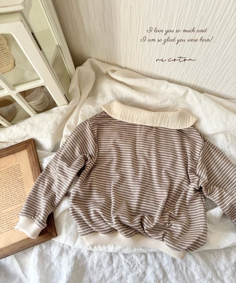 gauze colour stripe lib knit