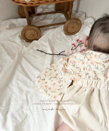 retro baby hakama waist flower 《retro flower×natural white》