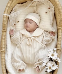 ceremony jacquard dot half rompers