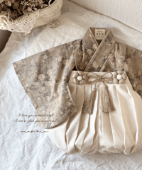 retro baby hakama waist flower 《antique rose×natural white》