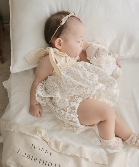 cream daisy tulle rompers dress