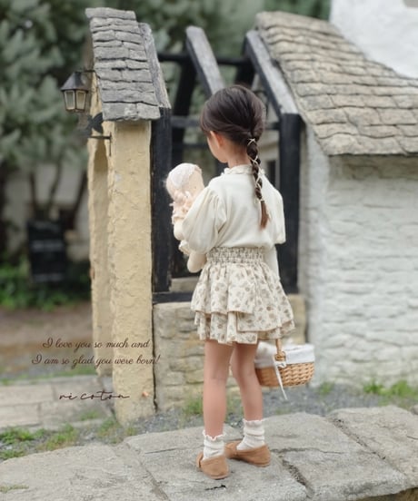 layered frill culotte《corduroy retro flower》