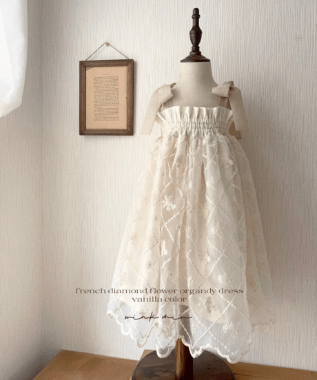 french diamond flower organdy dress