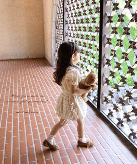 side lace up balloon skirt《french flower》