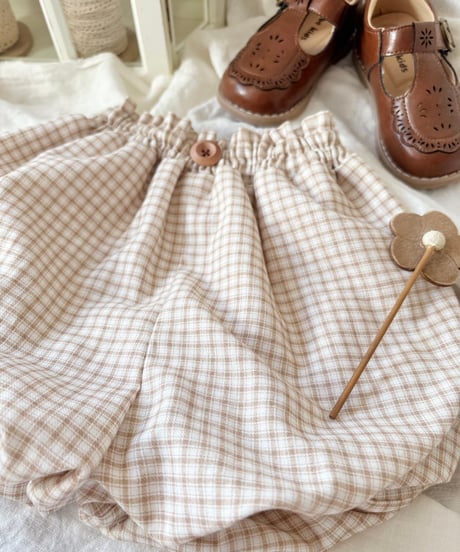 balloon pumpkin pants《natural plaid》