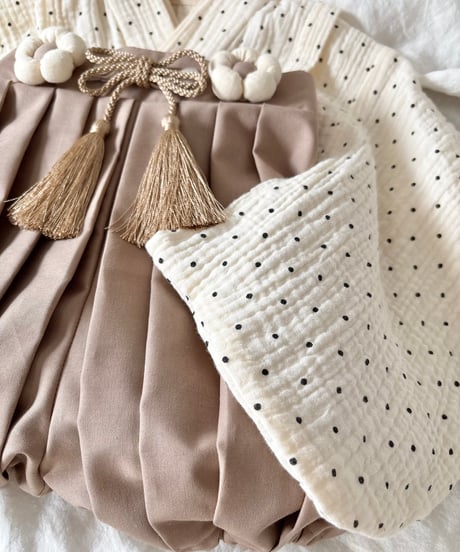 retro baby hakama waist flower 《dot×biscuit moca》