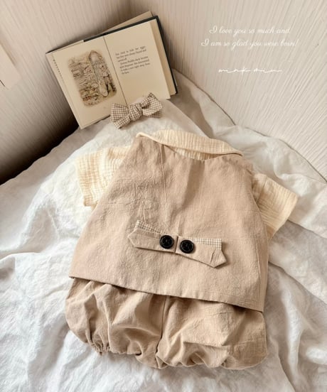 vintage like vest suit《pumpkin pants》