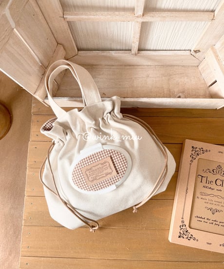 baby's napkin pouch (canvas & french gingham)
