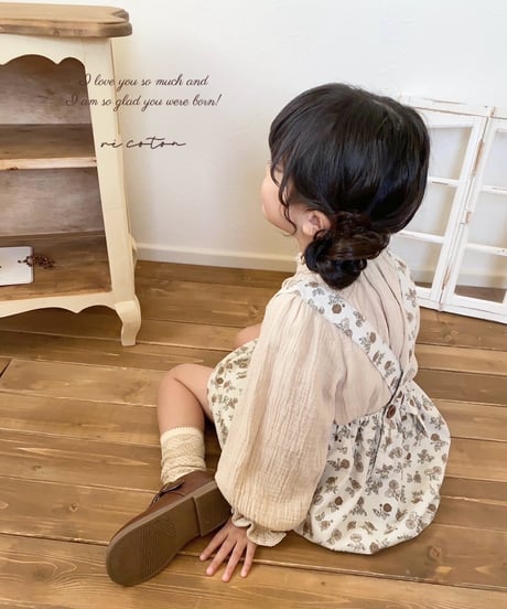 balloon apron onepiece《corduroy retro flower》