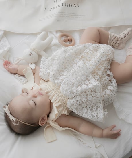 cream daisy tulle rompers dress