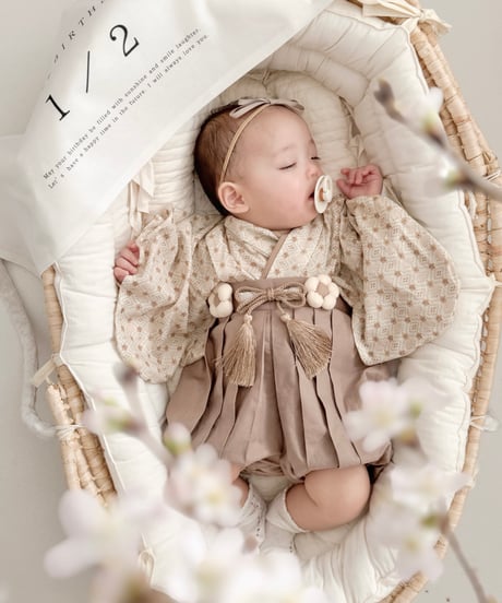 retro baby hakama waist flower 《dia retro flower×biscuit moca》