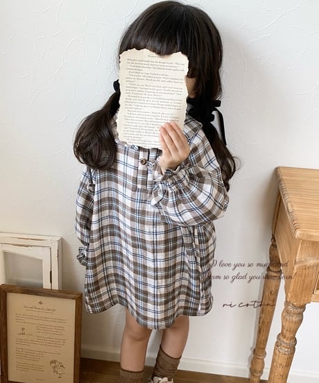 retro tartan shirt onepiece