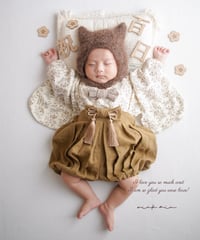 retro baby hakama waist ribbon《leaf coffee×mustard》