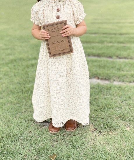 french flower w gauze shirring onepiece