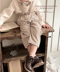 long salopette omekashi set《gingham plaid》