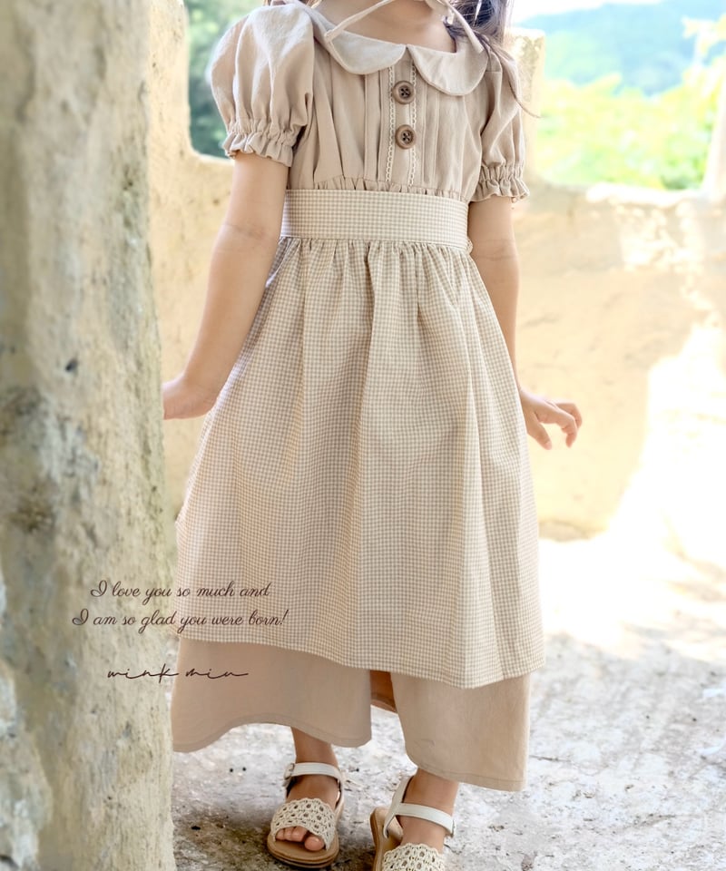 ワンピース papier Apron/white ワンピース papier Apron/white