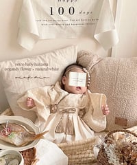 retro baby hakama waist flower 《organdy flower×natural white》